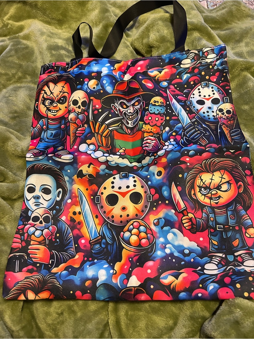 Horror Character Print Tote - Multicolor